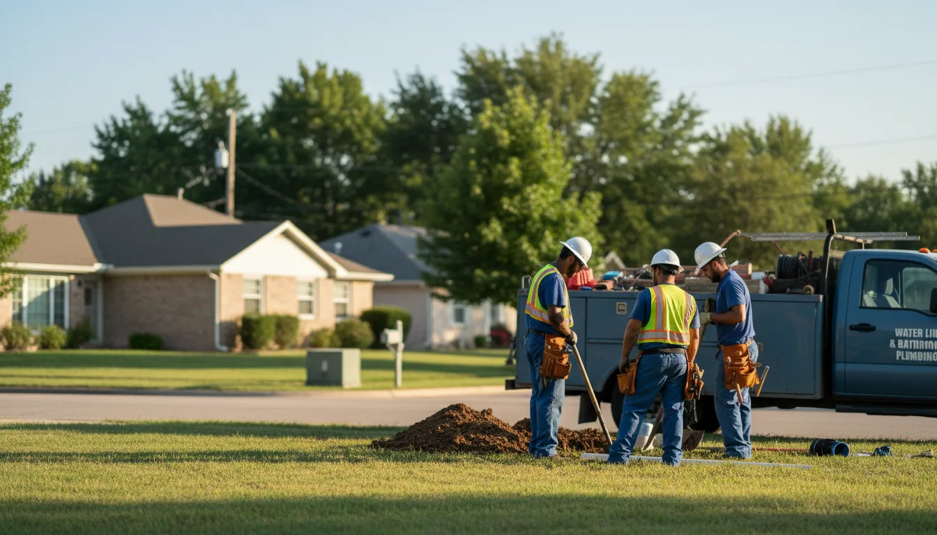 Residential water line and bathroom plumbing service in Many, LA